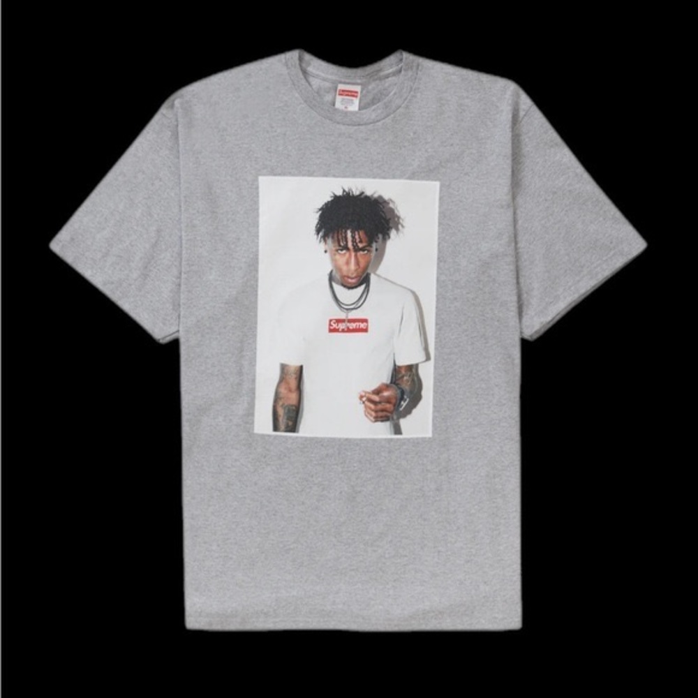 NWT FW23 SUPREME NBA YOUNGBOY PHOTO TEE MEDIUM HEATHER GREY DEADSTOCK UNOPENED